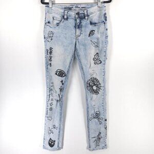 Zumiez‎ NINTH HALL ROGUE Light Wash Skinny Jeans Size 30W